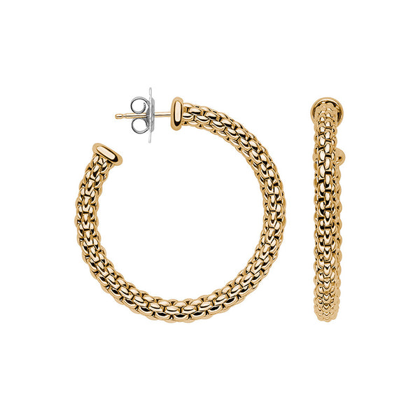 FOPE "ESSENTIALS" 18ct YELLOW GOLD HOOP EARRINGS (Image 1)