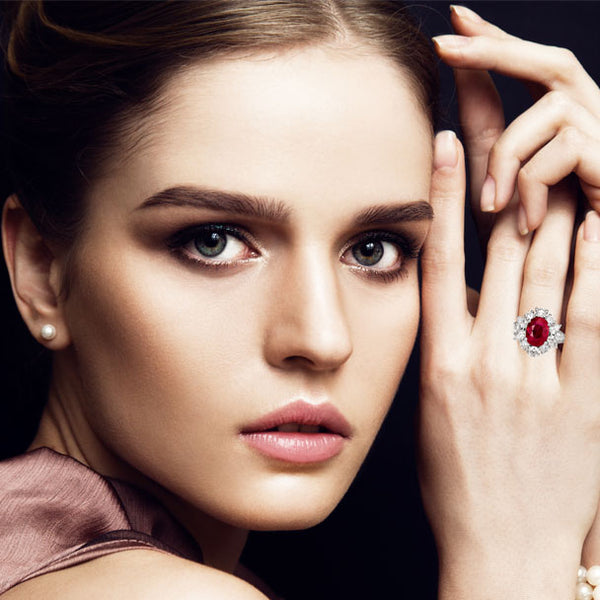18CT WHITE GOLD 5.01CT BURMESE RUBY AND DIAMOND DRESS RING (Image 5)