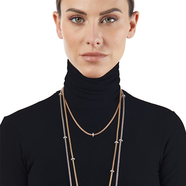FOPE 'PRIMA' 18CT ROSE GOLD DIAMOND RHONDEL NECKLACE (Image 3)