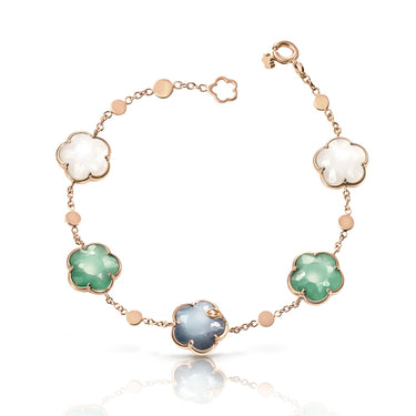 PASQUALE BRUNI PETIT JOLI LUNAIRE 18CT ROSE GOLD COLOURED GEMSTONES & DIAMOND BRACELET