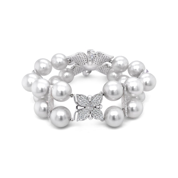 BESPOKE 'FRANGIPANI' PEARL AND DIAMOND BRACELET (Image 5)