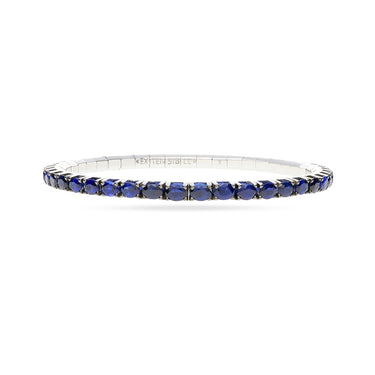 DEMEGLIO 'EXTENSIBLE' 18CT WHITE GOLD SAPPHIRE STRETCH BRACELET