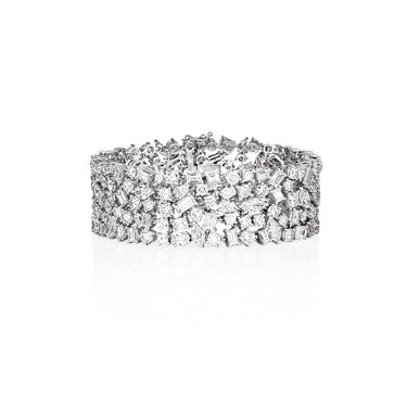 NEW ITALIAN ART 18CT WHITE GOLD 31.36CT DIAMOND BRACELET