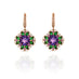 18CT ROSE GOLD AMETHYST, PINK SAPPHIRE, TSAVORITE GARNET & DIAMOND EARRINGS (Thumbnail 1)