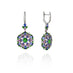 18CT WHITE GOLD DIAMOND, PINK SAPPHIRE, TANZANITE & TSAVORITE EARRINGS (Thumbnail 2)