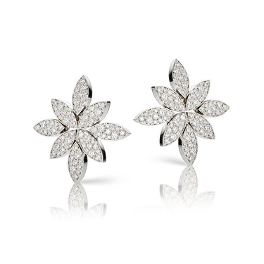 PASQUALE BRUNI GHIRLANDA LUCE DI LOTO 18CT WHITE GOLD DIAMOND EARRINGS