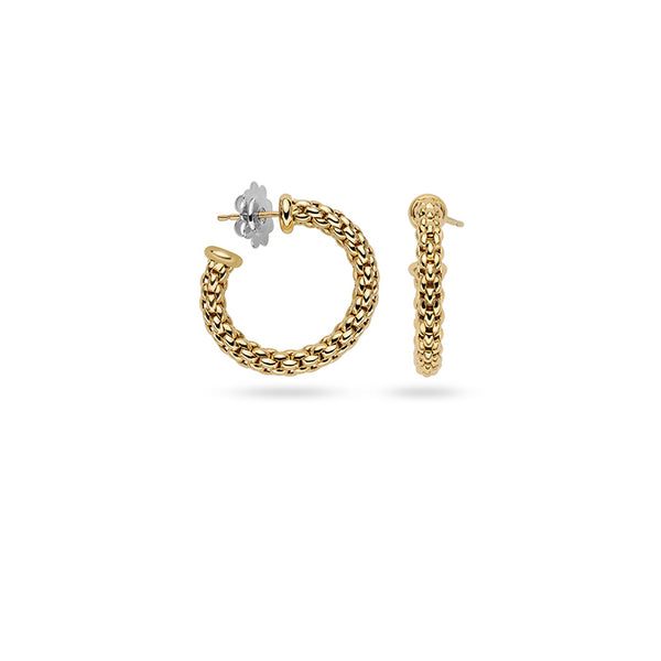 FOPE 'ESSENTIALS' 18CT YELLOW GOLD HOOP EARRINGS (Image 1)