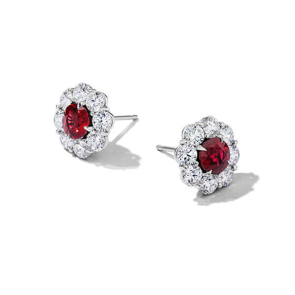 BAYCO PLATINUM MOZAMBIQUE RUBY & DIAMOND EARRINGS (Image 2)