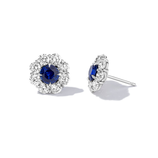 BAYCO PLATINUM SAPPHIRE & DIAMOND EARRINGS (Image 3)