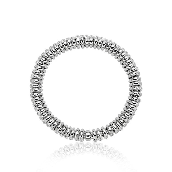 FOPE "SOLO MIALUCE" 18CT WHITE GOLD AND PAVE DIAMOND BRACELET SIZE MEDIUM (Image 1)