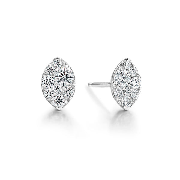 HEARTS ON FIRE 'TESSA' 18CT WHITE GOLD 0.33CT NAVETTE DIAMOND EARRINGS (Image 1)