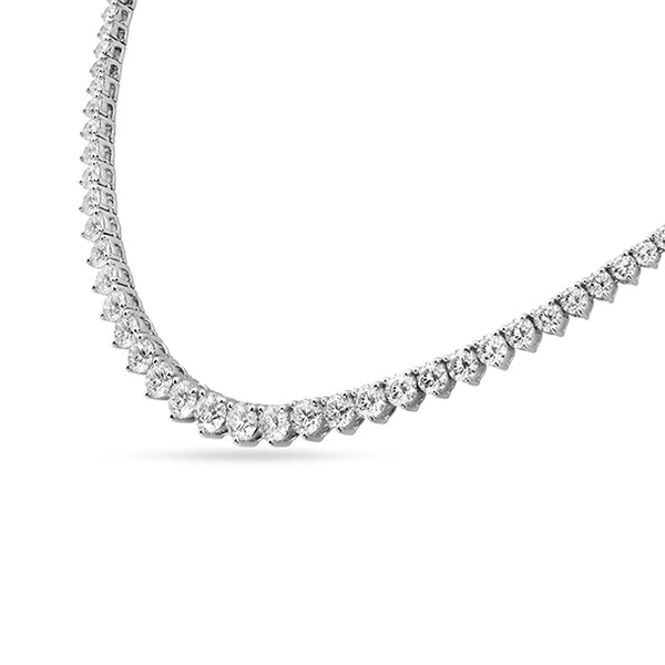 HEARTS ON FIRE 'SIGNATURE' 18CT WHITE GOLD 10.10CT CLAW SET GRADUATED DIAMOND LINE NECKLACE (Image 3)