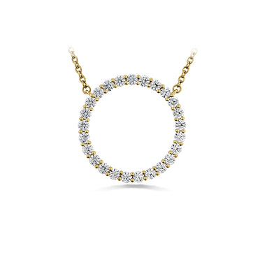 HEARTS ON FIRE 'SIGNATURE CIRCLE' 18CT YELLOW GOLD DIAMOND PENDANT LARGE