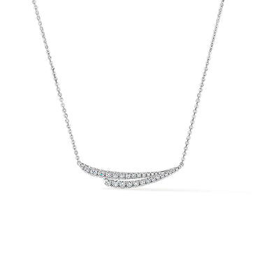 HEARTS ON FIRE VELA 18CT WHITE GOLD FRENCH CUT PAVE DIAMOND NECKLACE