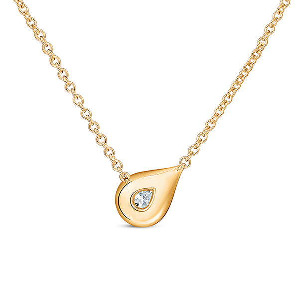HEARTS ON FIRE 'LU' 18CT YELLOW GOLD DROPLET PENDANT (Image 3)
