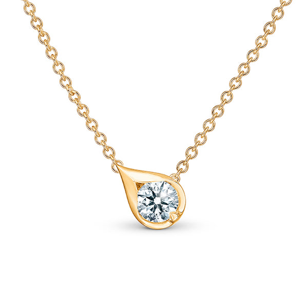 HEARTS ON FIRE 'LU' 18CT YELLOW GOLD DROPLET PENDANT (Image 1)