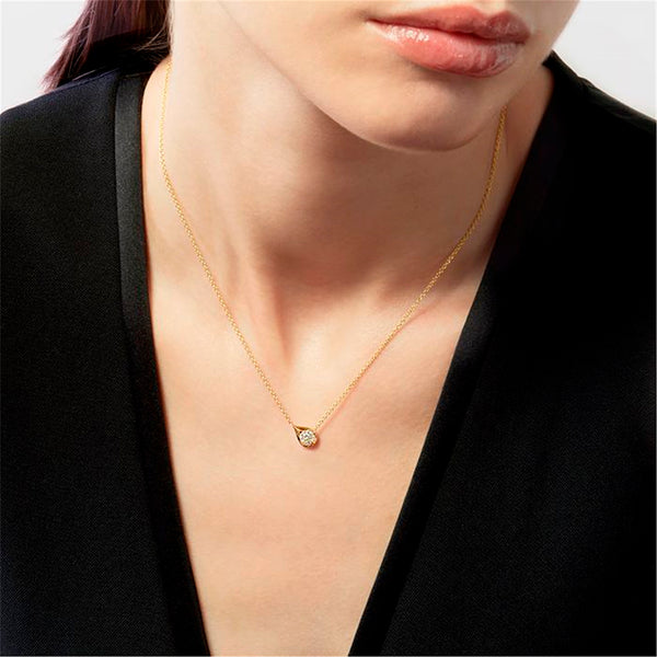 HEARTS ON FIRE 'LU' 18CT YELLOW GOLD DROPLET PENDANT (Image 5)