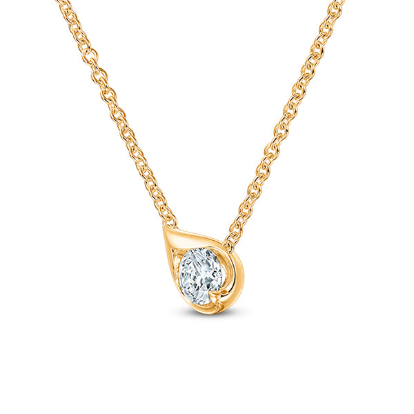 HEARTS ON FIRE 'LU' 18CT YELLOW GOLD DROPLET PENDANT (Image 2)