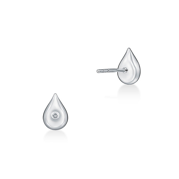 HEARTS ON FIRE 'LU' 18CT WHITE GOLD DIAMOND DROPLET STUD EARRINGS (Image 2)