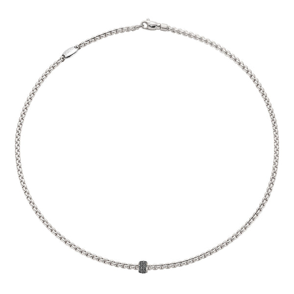 FOPE 'EKA' 18CT WHITE GOLD BLACK DIAMOND NECKLACE (Image 1)