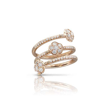 PASQUALE BRUNI FIGLIA DEI FIORI 18CT ROSE GOLD WHITE AND CHAMPAGNE DIAMOND RING