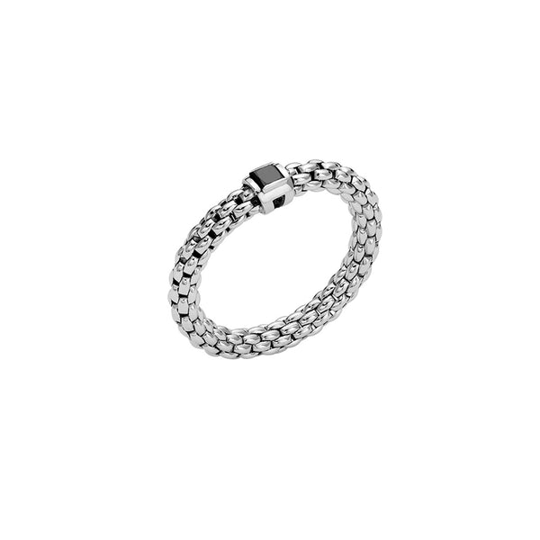 FOPE 'SOULS' 18CT WHITE GOLD BLACK DIAMOND RING (Image 1)