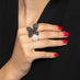 PASQUALE BRUNI 'GIARDINI SEGRETI' 18CT ROSE GOLD FIVE LEAVES BLACK AND WHITE DIAMOND FLOWER RING (Thumbnail 2)