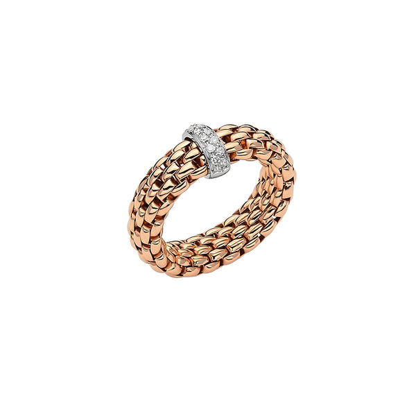 FOPE 'VENDOME' 18CT ROSE & WHITE GOLD DIAMOND RING (Image 1)