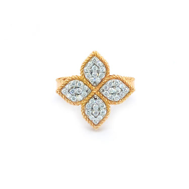 ROBERTO COIN 'PRINCESS FLOWER' 18CT ROSE GOLD AND WHITE GOLD DIAMOND RING