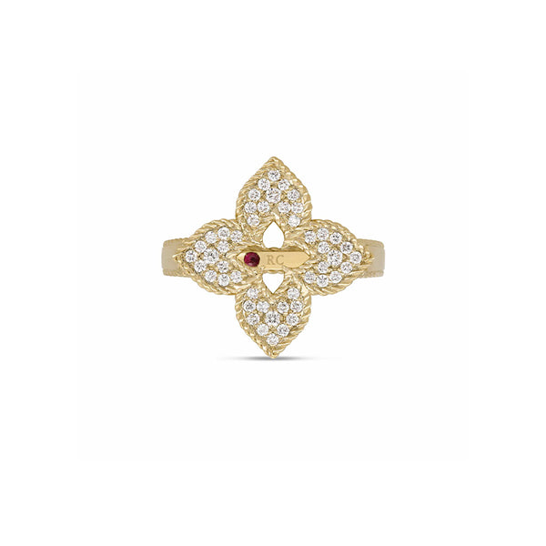 ROBERTO COIN VENETIAN PRINCESS 18CT YELLOW GOLD DIAMOND RING (Image 1)