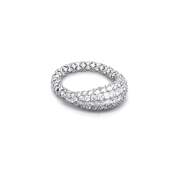 DEMEGLIO 'GIOCONDA' ELASTIC HALF MOON WHITE DIAMOND RING (Image 2)
