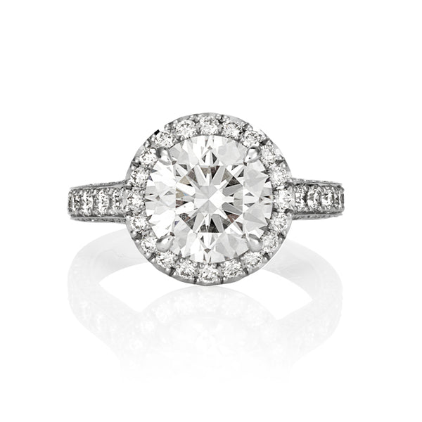 PLATINUM 3.01CT HALO DIAMOND RING (Image 2)
