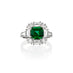 NEW ITALIAN ART 18CT WHITE GOLD ZAMBIAN EMERALD & DIAMOND RING (Thumbnail 1)