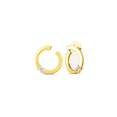 ROBERTO COIN LOVE IN VERONA 18CT YELLOW GOLD DIAMOND CIRCLE EARRINGS