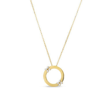 ROBERTO COIN LOVE IN VERONA 18CT YELLOW GOLD DIAMOND CIRCLE NECKLACE