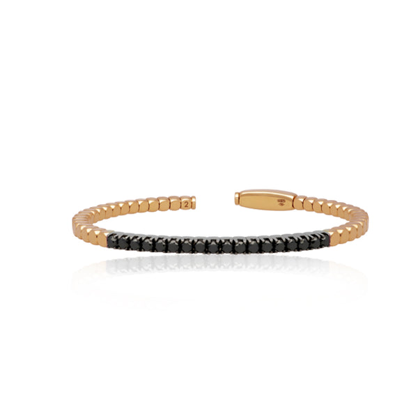 DEMEGLIO DADO CUFF 18CT ROSE GOLD WITH BLACK DIAMONDS (Image 1)