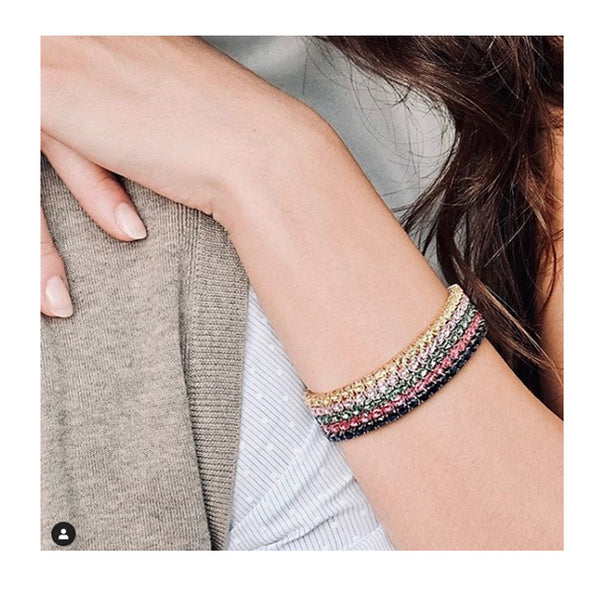 DEMEGLIO 18CT GOLD BRACELET WITH RAINBOW SAPPHIRES (Image 2)