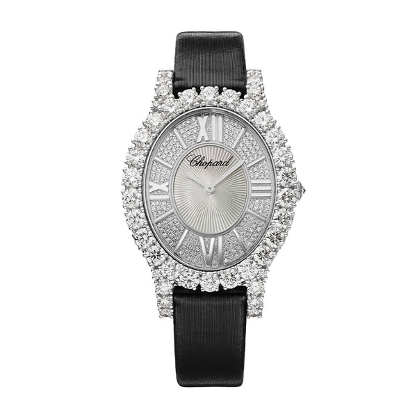 CHOPARD DIAMOND-SET L'HEURE DU DIAMANT WITH BLACK STRAP (Image 1)