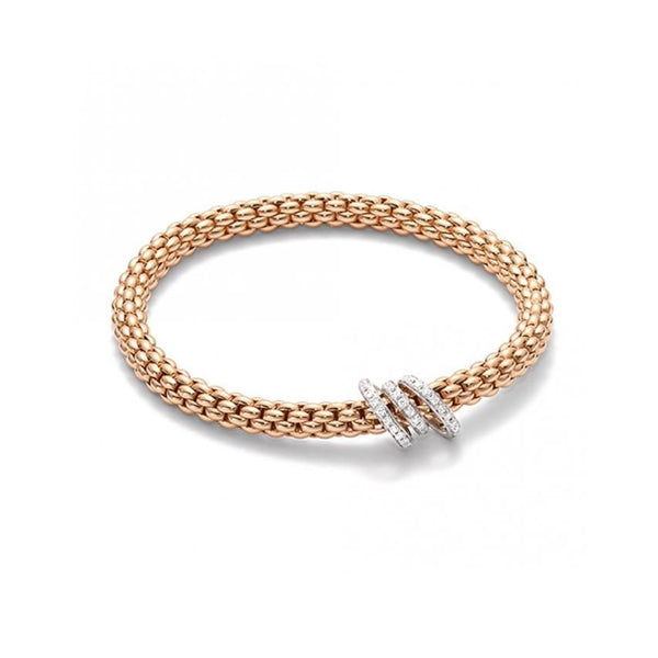 FOPE FLEX’IT SOLO PAVÉ DIAMOND BRACELET IN ROSE GOLD (Image 1)