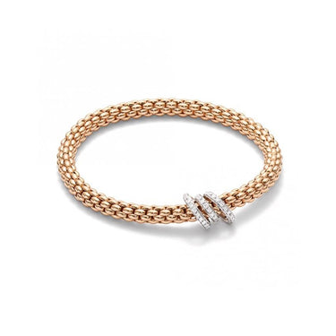 FOPE FLEX’IT SOLO PAVÉ DIAMOND BRACELET IN ROSE GOLD