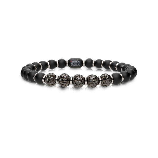 DEMEGLIO 'SFERA' 18CT WHITE GOLD BLACK DIAMOND AND MATTE BLACK CERAMIC BRACELET (Image 1)