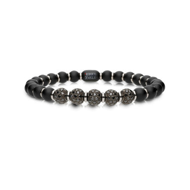 DEMEGLIO 'SFERA' 18CT WHITE GOLD BLACK DIAMOND AND MATTE BLACK CERAMIC BRACELET