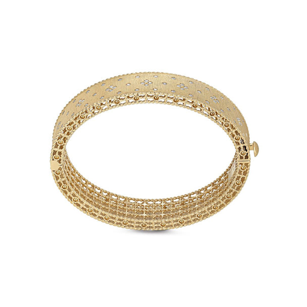 ROBERTO COIN 'PRINCESS' 18CT YELLOW GOLD DIAMOND BANGLE