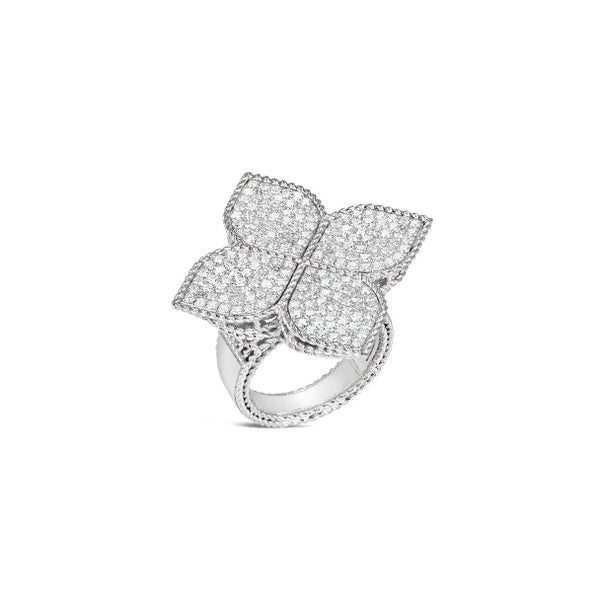 ROBERTO COIN 'PRINCESS FLOWER' 18CT WHITE GOLD DIAMOND RING (Image 1)