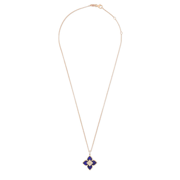 ROBERTO COIN 'VENETIAN PRINCESS' 18CT ROSE GOLD BLUE LAPIS & DIAMOND NECKLACE (Image 2)