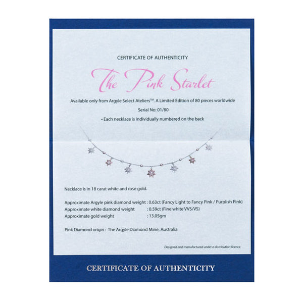 LIMITED EDITION OF 80 "THE PINK STARLET" ARGYLE PINK DIAMOND NECKLACE (Image 5)