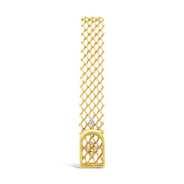 18CT YELLOW GOLD MESH STYLE DIAMOND SET BRACELET (Image 3)