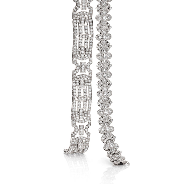 18CT WHITE GOLD ART DECO STYLE DIAMOND SET BRACELET (Image 2)