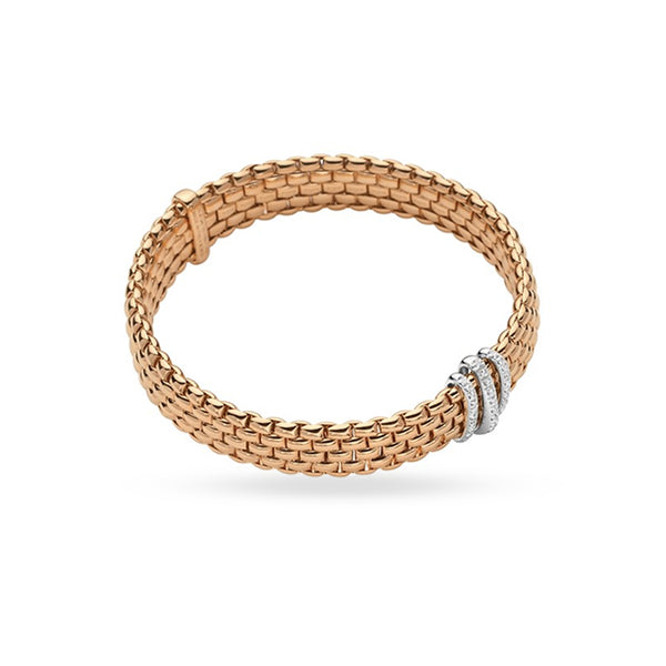 FOPE 'PANORAMA' 18CT ROSE GOLD AND 18CT WHITE GOLD PAVE SET DIAMOND BRACELET (Image 1)