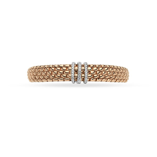 FOPE 'PANORAMA' 18CT ROSE GOLD AND 18CT WHITE GOLD PAVE SET DIAMOND BRACELET (Image 2)